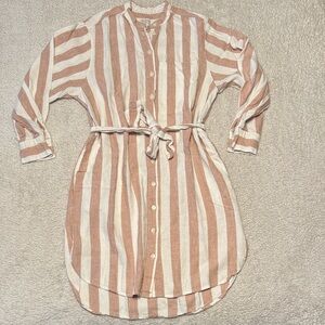 👗🤍 A New Day Linen Blend Striped Shirt Dress – Women’s XS – Excellent Condition